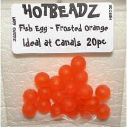 Egg Beads 8mm x 20pc Fluoro Orange 